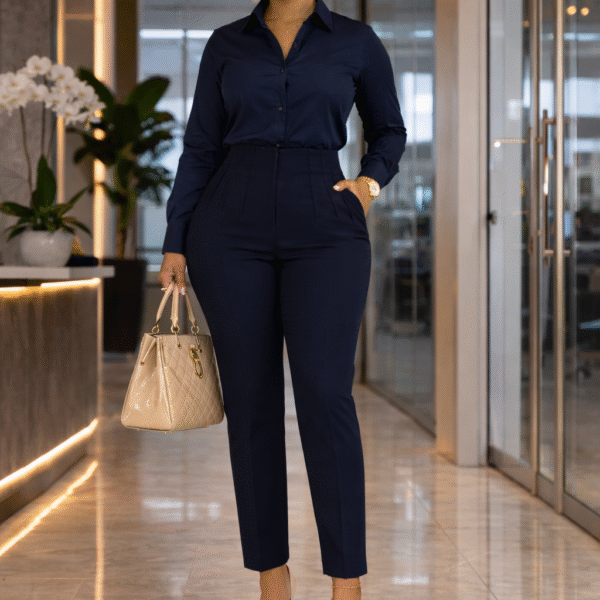 Long Sleeve Office Shirt, Navy