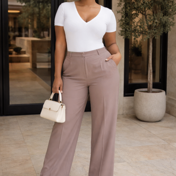 Plus Lengthy Wide Leg Pant, Mocha