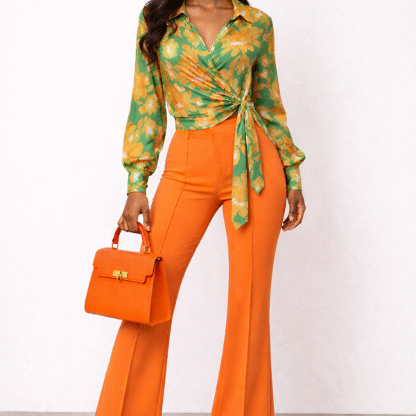 Lengthy Flare Pants, Orange