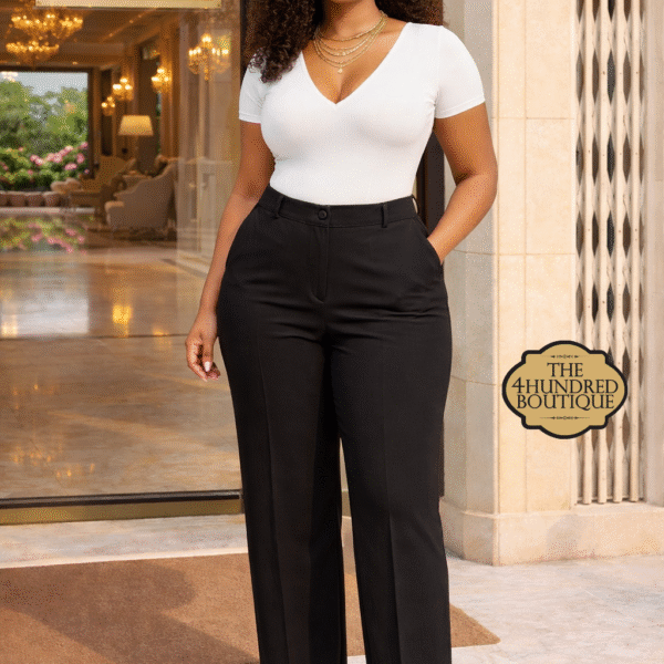 Plus Lengthy Wide Leg Pant, Black