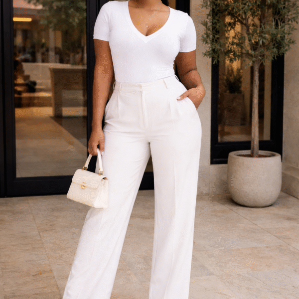 Lengthy Wide Leg Pant, White