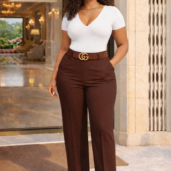 Lengthy Wide Leg Pant, Coffee Brown