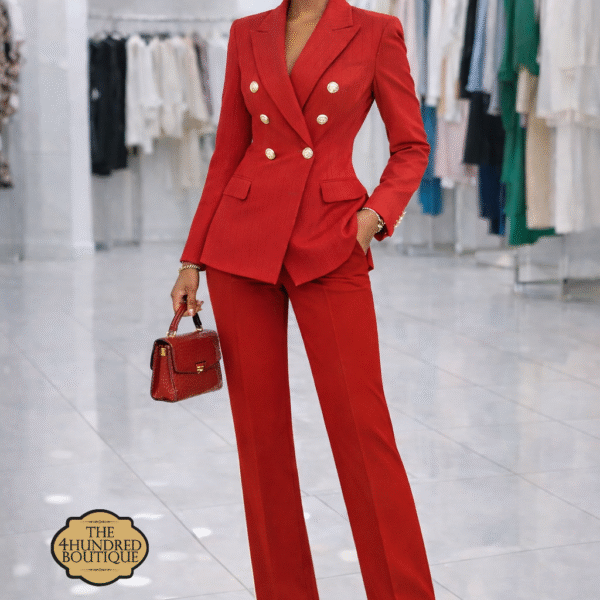 Stripe Baby Girl Blazer, Red