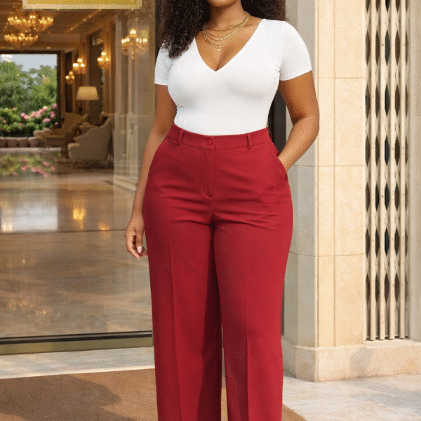 Plus Lengthy Wide Leg Pant, Burgundy