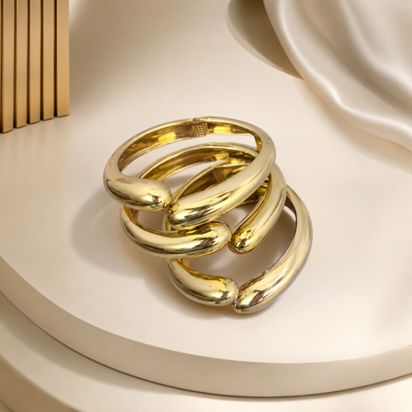 Small Tear Drop Bangle, Gold