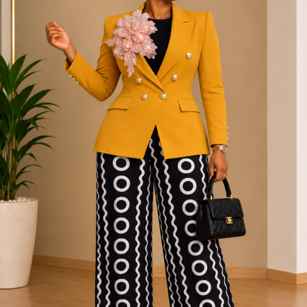 Plus Baby Girl Blazer, Mustard