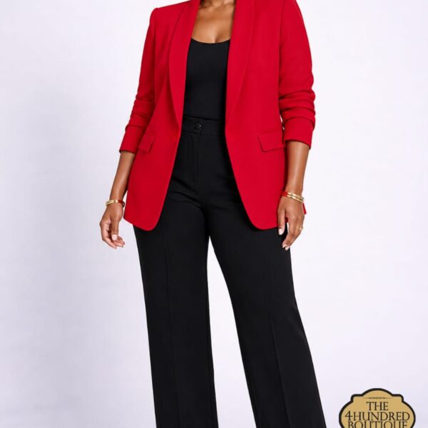 Plus Shawl Blazer, Red