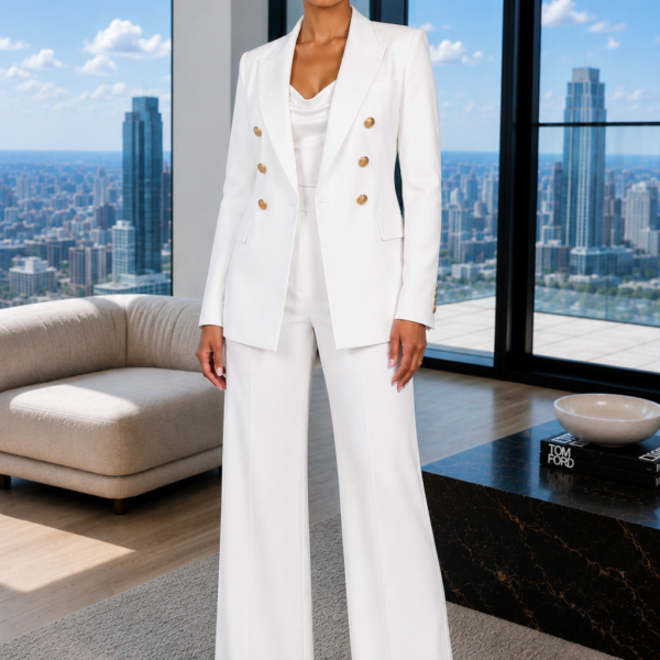 Baby Girl Blazer, White