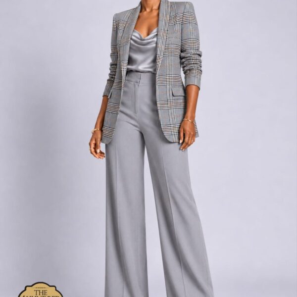Shawl Collar Blazer, Plaid