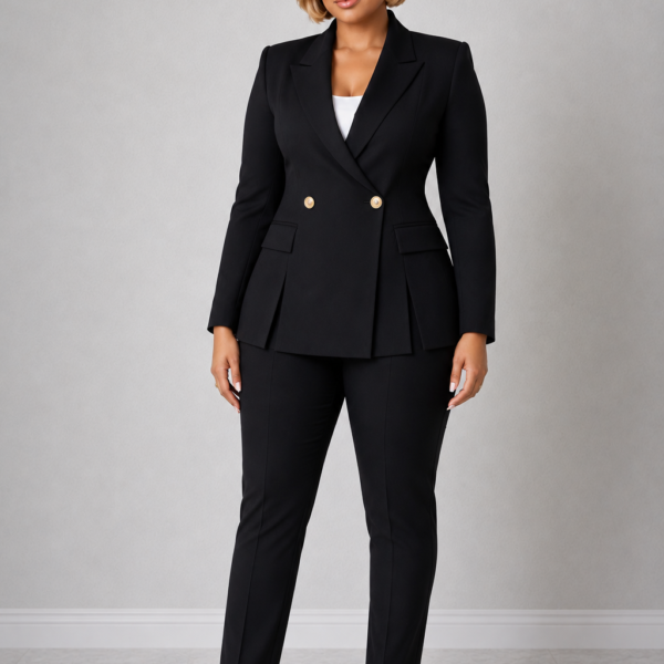 Slit Suit Set, Black