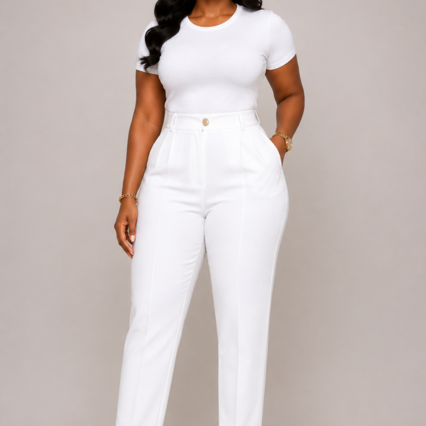 Plus Essential Pant, White