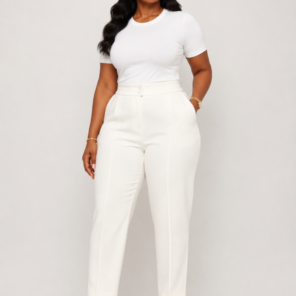 Plus Size Candy Colour Pant, White