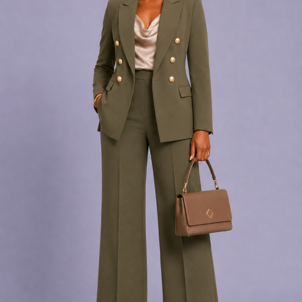 Plus Lengthy Wide Leg Pant, Army Green