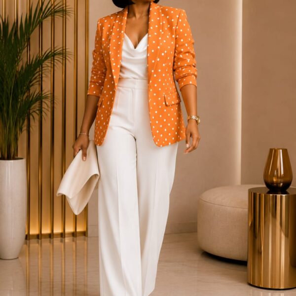 Polka Dot Blazer, Orange