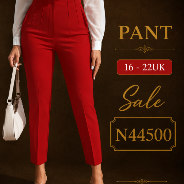 Plus Size Stitch Detail Pants, Red