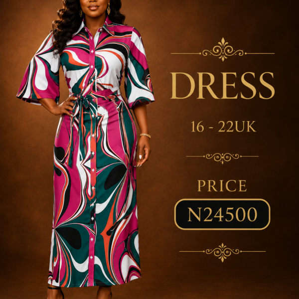 Plus Size Belted Maxi Shirt Dress, Green