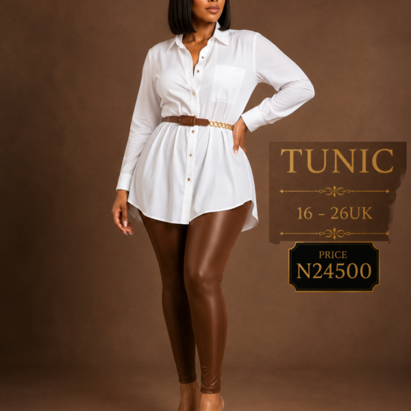 Luxury Belted White Tunic