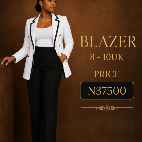 White Detail Blazer, White