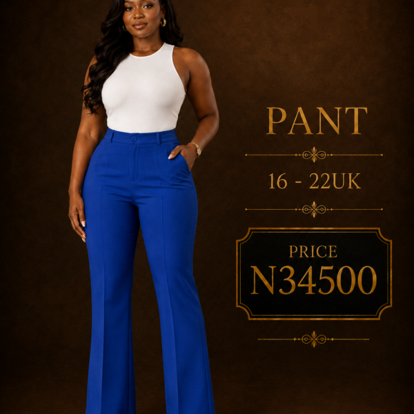 Plus Lengthy Flare Pants, Royal blue