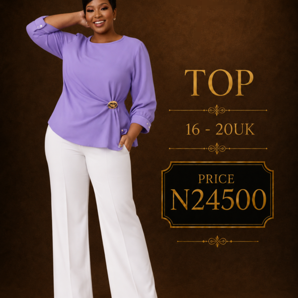 Peplum Brooche Top, Lilac