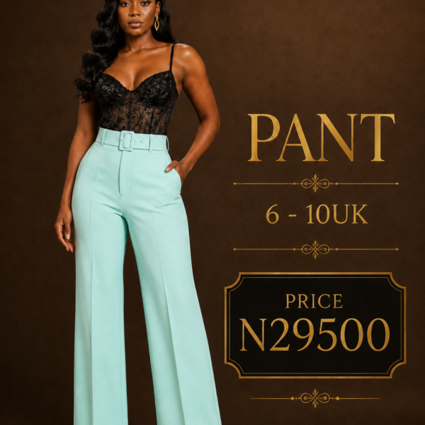 Belted Wide Leg Pant, Mint