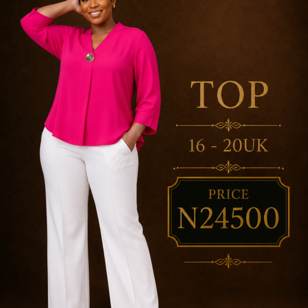 Brooche Chiffon Blouse, Pink