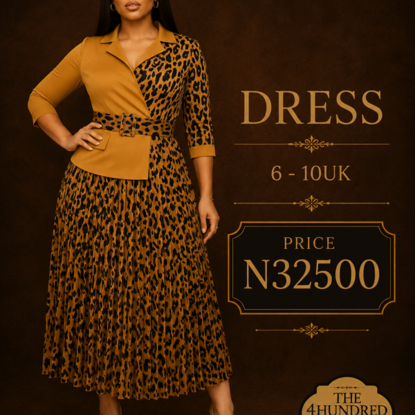 Animal Print Gown, Mustard