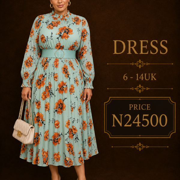 Belted Floral Gown