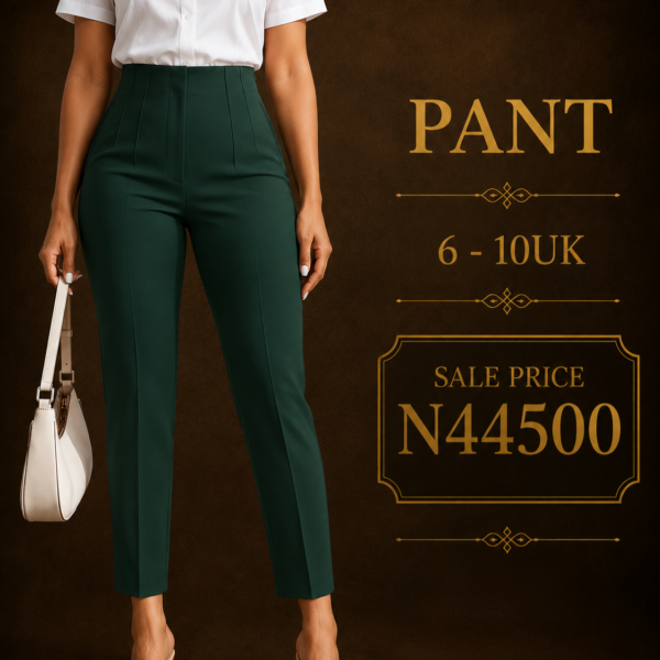 Stitch Detail Pants, Green