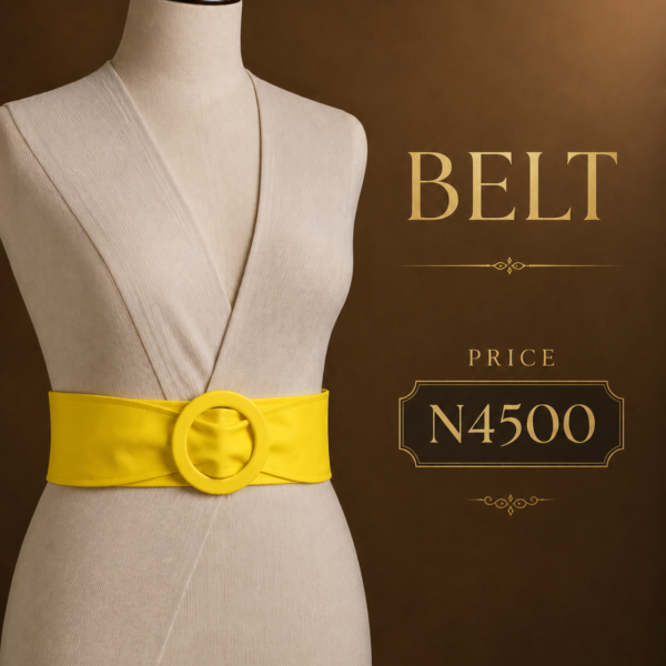 Leather Belt, Yellow
