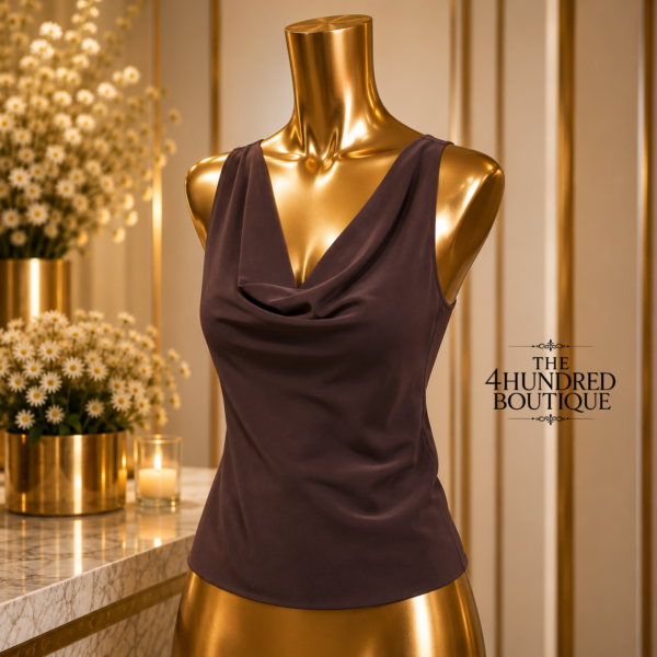Plus Cowlneck Camisole, Chocolate