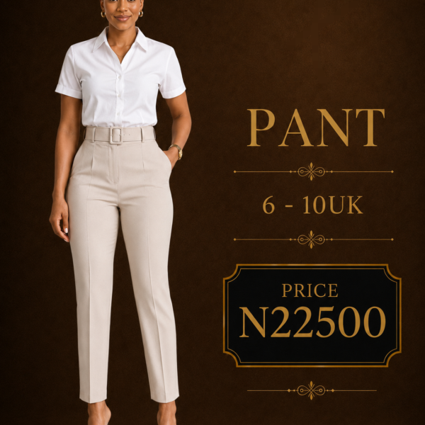 Belted Peg Leg Pant, Oyster