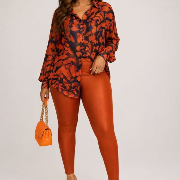 Disco Leggings, Burnt Orange