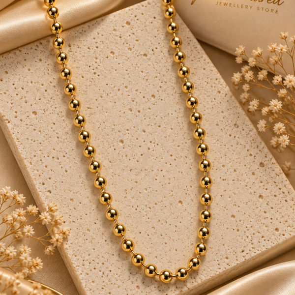 Tiny Ball Gold Necklace