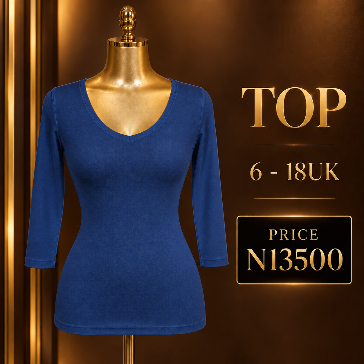 Vneck Short Sleeve Bodytop, Navy