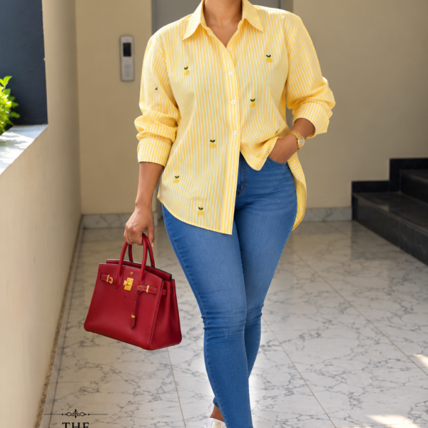Stripe Long Sleeve Shirt, Yellow
