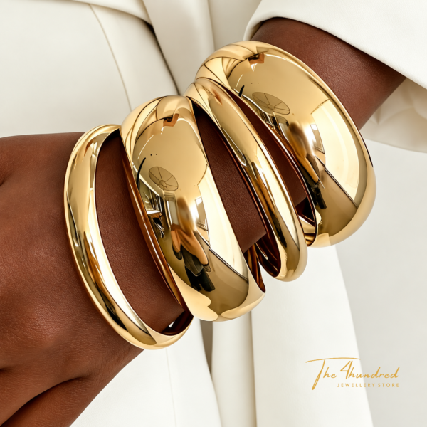 Chunky Bangle Small, Gold