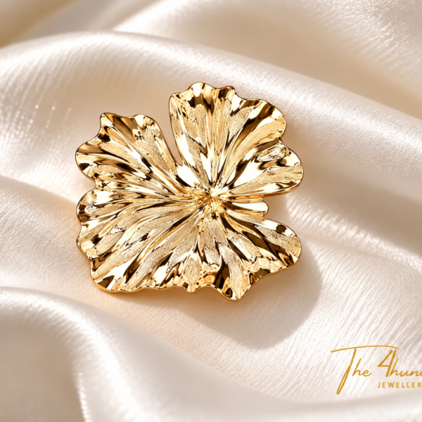 Golden Fan Brooche