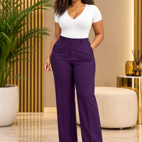 Lengthy Wide Leg Pant, Purple