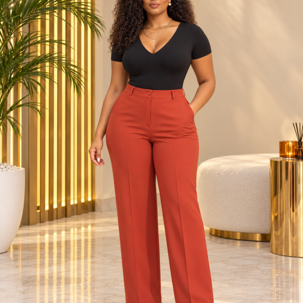 Lengthy Wide Leg Pant, Burnt Orange